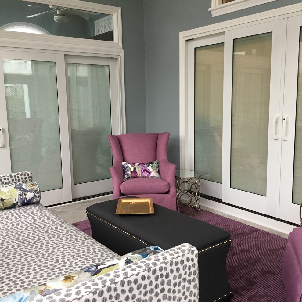 Example of a small transitional home design design