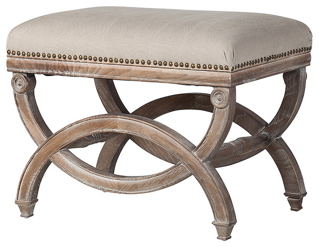 Elyse Ottoman in Natural Off White