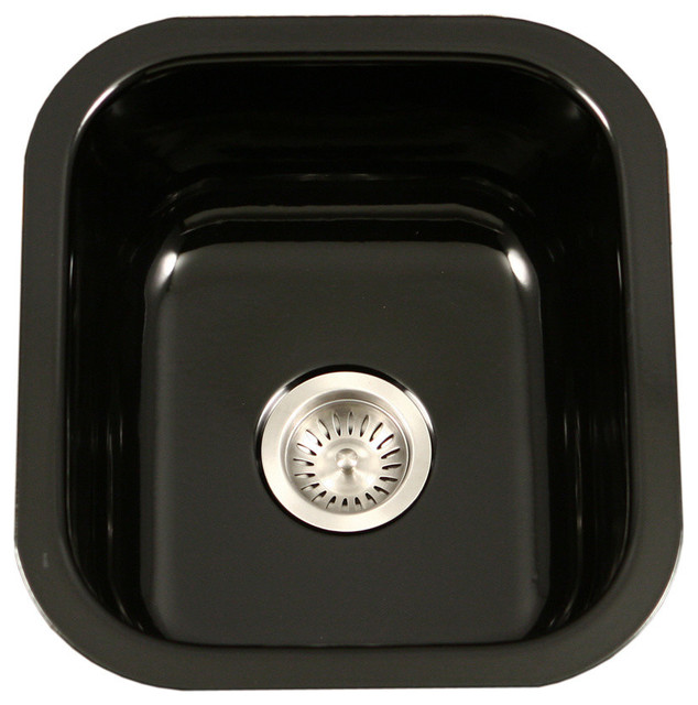 Mars Porcelain Enamel Undermount Bar Sink 16 Contemporary Mars Porcelain Enamel Undermount Bar Sink Black 16