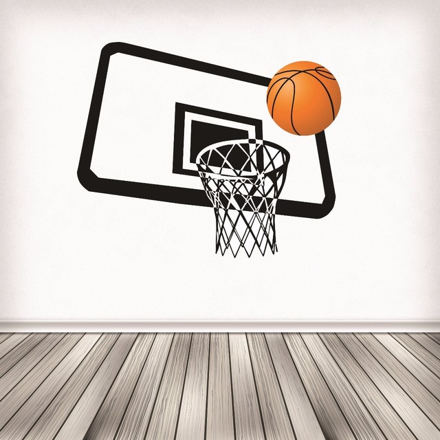 Decal, Basketball Hoop Ring Shot Gym Sports Boy Girl, 20x30"