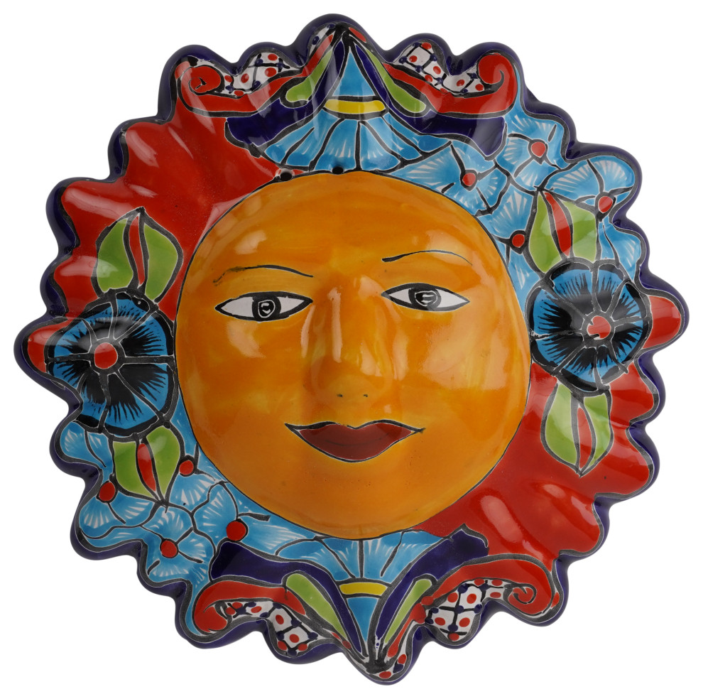 Talavera Colorful Ceramic Outdoor Wall sun Eclectic Outdoor Wall