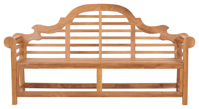 Teak Wood Lutyens Outdoor Triple Bench Traditional Outdoor
