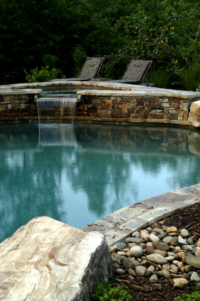 Pool - rustic pool idea in Atlanta