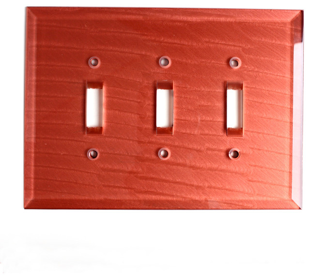 Glass Triple Toggle Switch Cover Contemporary Switch Plates And