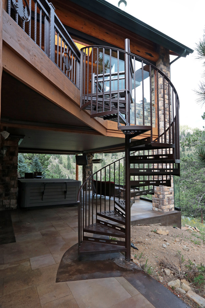 Mountain Retreat Rustic Staircase Denver by Mosaic Outdoor