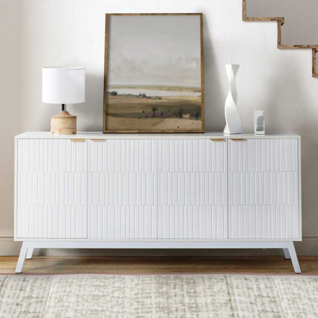 63"W Modern Style 4-Door Sideboard With Adjustable Shelves - Modern ...