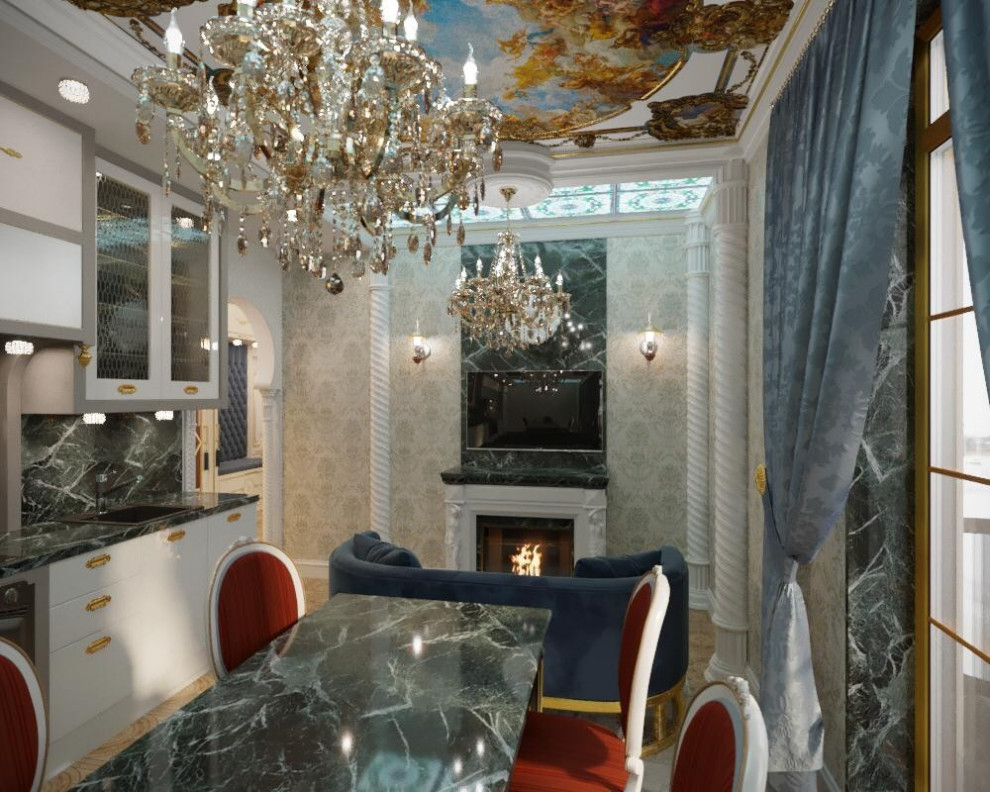 Дворцовый интерьер в загородных апартаментах