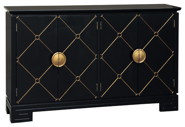 Black and Gold Diamond Patterned Console - Contemporary - Console ... - Black and Gold Diamond Patterned Console contemporary-console-tables