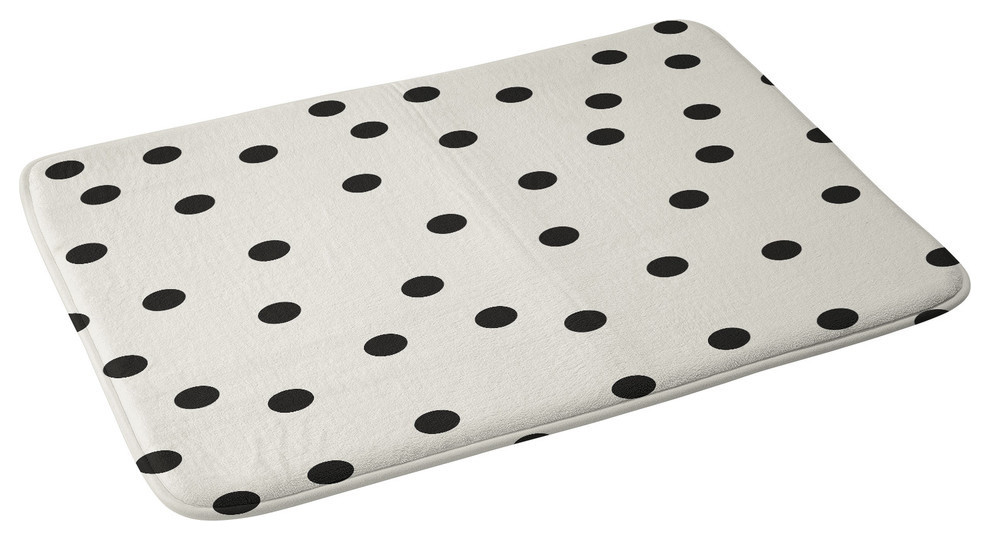 Garima Dhawan Vintage Dots Black Memory Foam Bath Mat, 34"x21