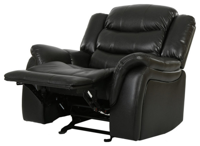 Practiced Actor Canteen GDF Studio Hayvenhurst Black Leather Recliner/Glider Chair - Contemporary - Recliner  Chairs - by GDFStudio | Houzz