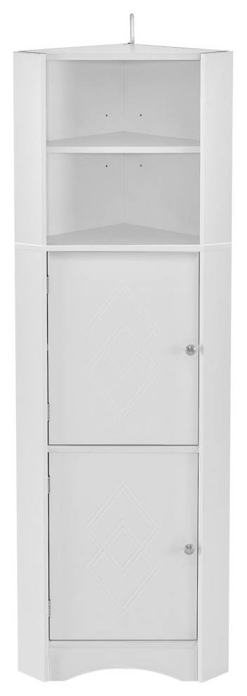 TATEUS Tall Bathroom Corner Cabinet, Freestanding Storage Cabinet With ...