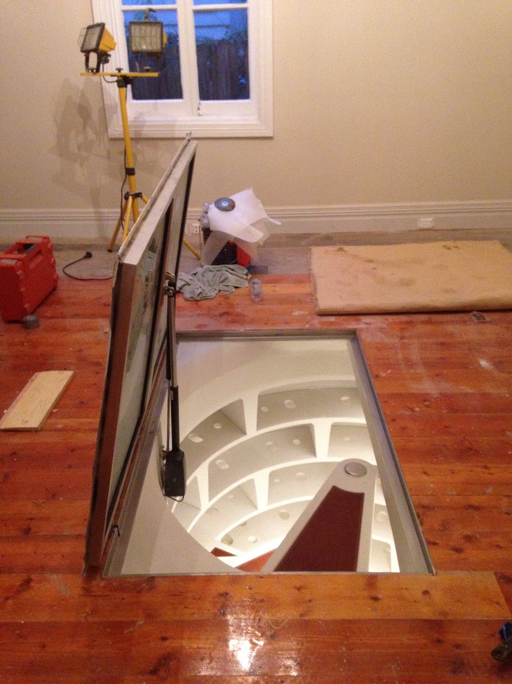 This is an example of a modern wine cellar in Melbourne.