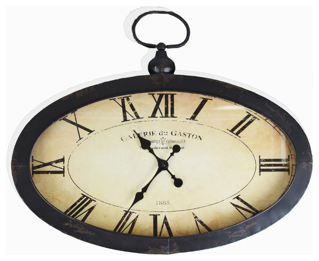 Elnora Oval Roman Numeral Wall Clock Industrial Clocks By Galt - Large Oval Shaped Wall Clocks Elnora Oval Roman Numeral Wall Clock Industrial Clocks By Galt - Large Oval Shaped Wall Clocks