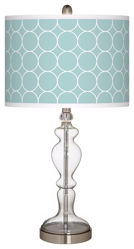 Aqua Interlace Giclee Apothecary Clear Glass Table Lamp