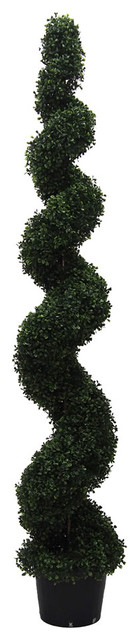 Vickerman Artificial Boxwood Topiary Spiral Tree 6 Foot Tall - Contemporary - Artificial Plants 