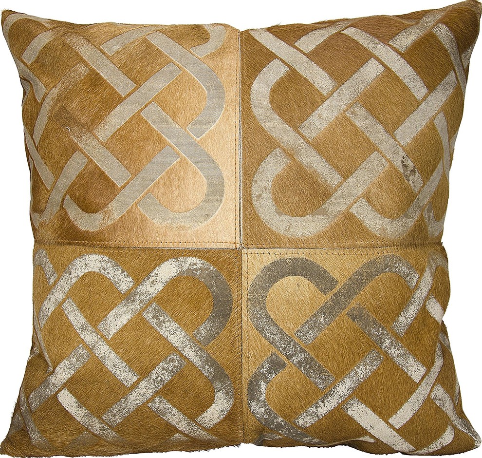 Mina Victory Dallas Southwestern Infinity Square Amber Throw Pillow