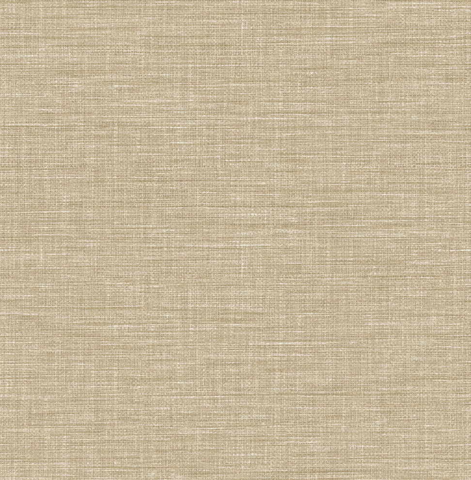 Exhale Taupe Faux Grasscloth Wallpaper, Sample Contemporary