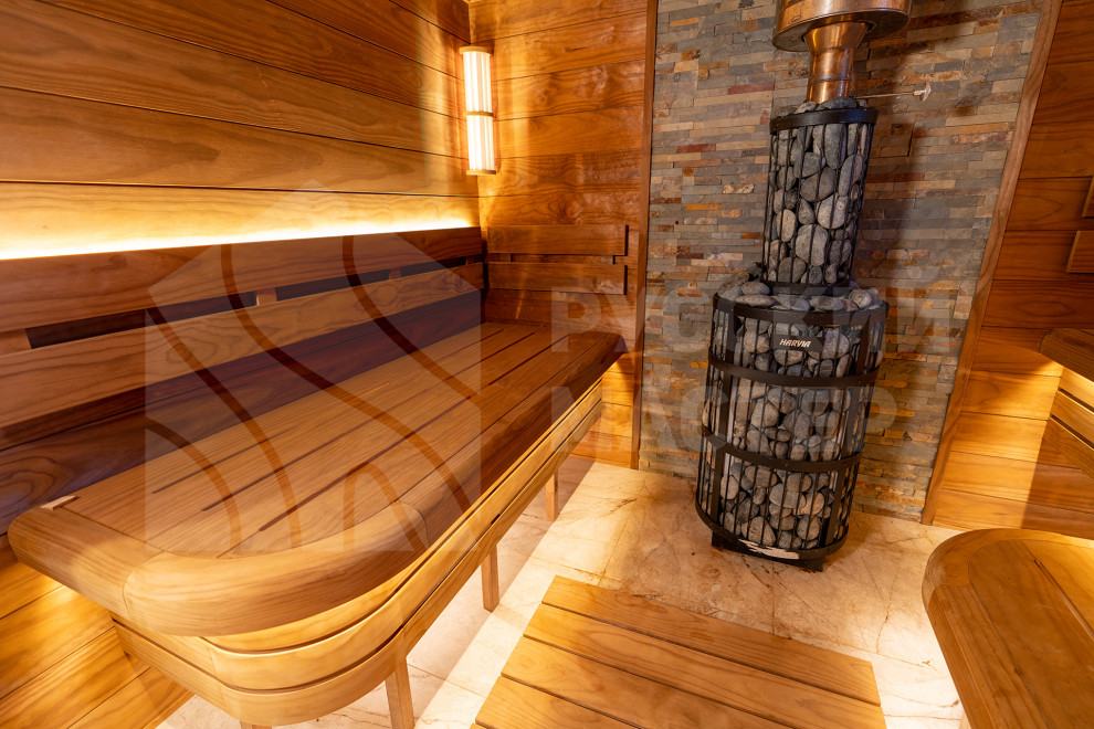 Фигурные 3D-полки и отделка из новозеландской сосны Пино Премио