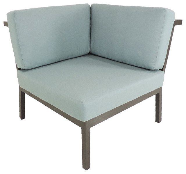 Riviera Outdoor Gray Geo Sectional Corner Chair With Sunbrella Fabric