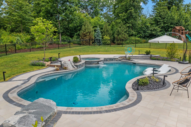 Rocky Hill, CT Freeform Pool With Landscaper Bahler Brothers - Modern ...