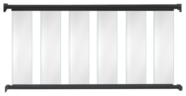 Contractor Handrail Glass Deck Railing Kit, 6'x36", Hammered Black