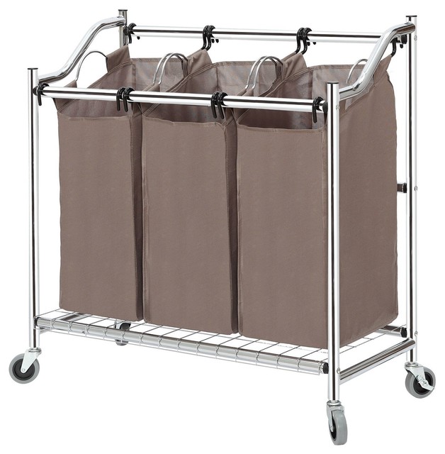 Storagemaniac Rolling Laundry Hamper With 3 Section Sorters Storagemaniac Rolling Laundry Hamper With 3 Section Sorters