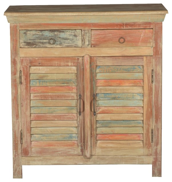 Rainbow Pastel Reclaimed Wood Shutter Door Freestanding Cabinet Rainbow Pastel Reclaimed Wood Shutter Door Freestanding Cabinet