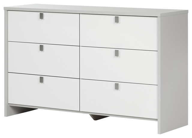 Pure White And Pink Pure White Pink South Shore Logik 6 Drawer