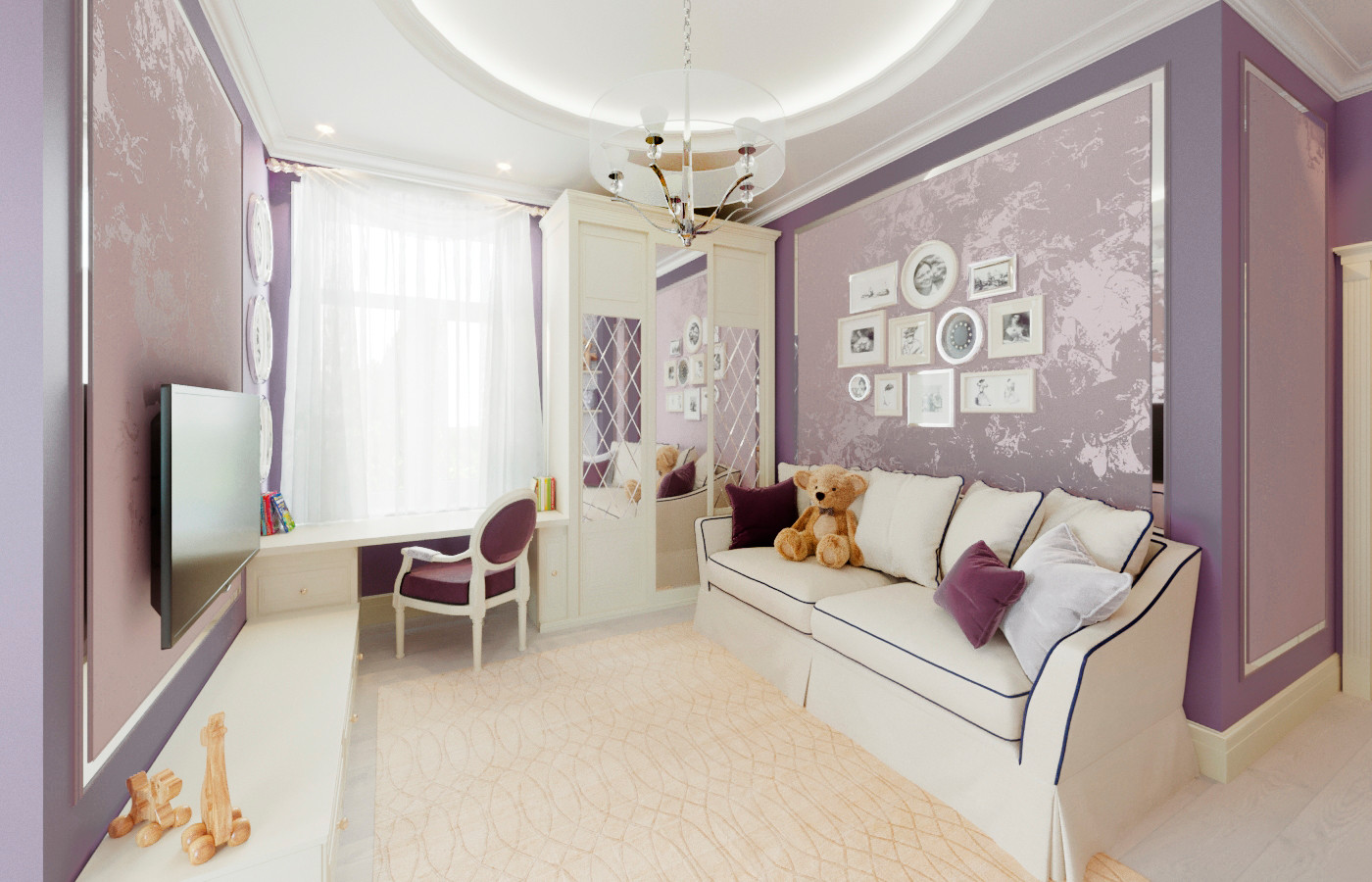 Второй этаж загородного дома, пространство спален в доме, 2020 г.