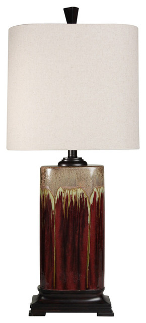 dark red table lamps