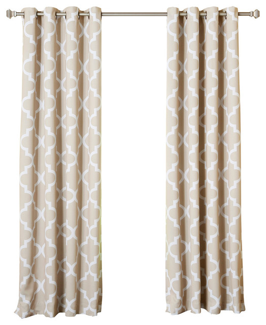 Moroccan Tile Grommet Curtain Mediterranean Curtains By Best Home Fashion Houzz Moroccan Tile Grommet Curtain, Moroccan Tile Curtains