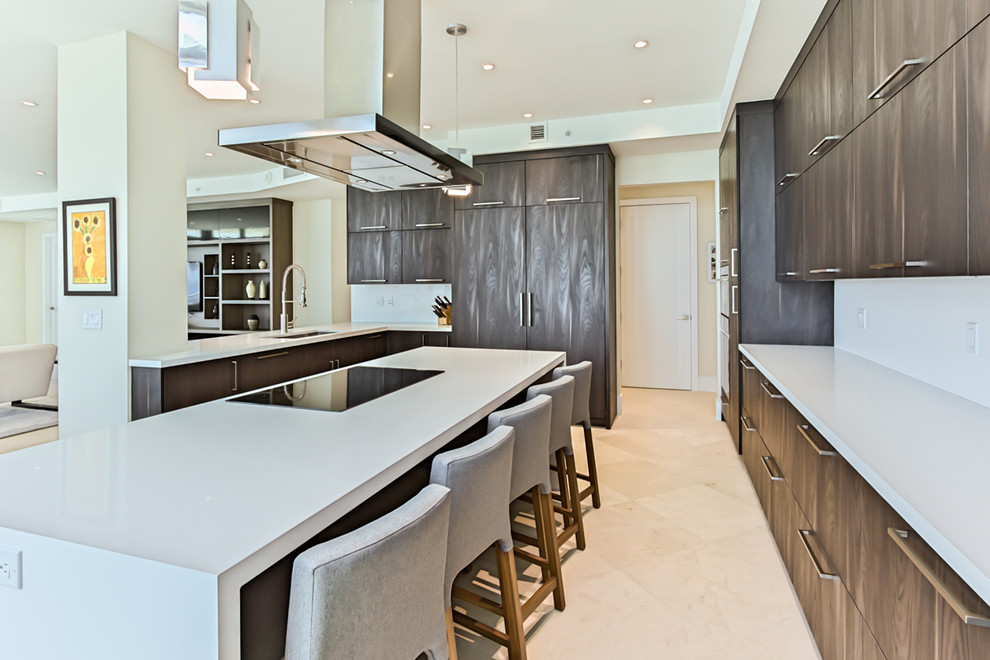 Example of a transitional kitchen design in Miami