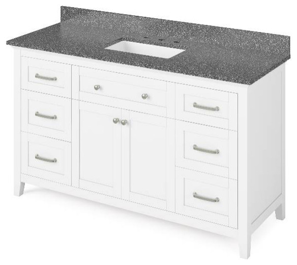 Chatham Traditional 60" White Single Sink Vanity Transitional
