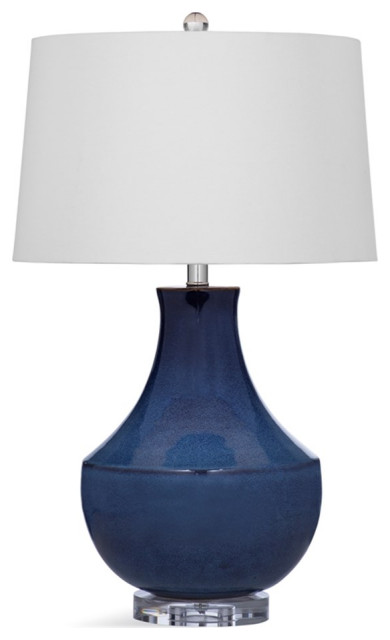 Maklaine Modern / Contemporary Kinney Ceramic Table Lamp in Blue ...