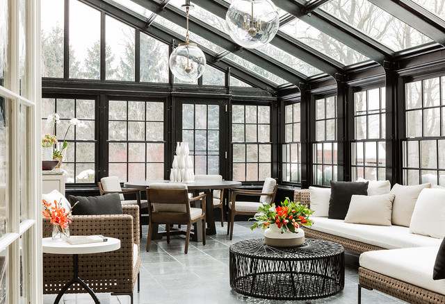 Brookline Renovation nyklassisk-uterum