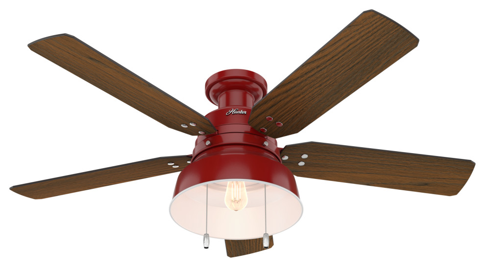 Hunter Fan Company  52" Mill Valley Ceiling Fan With Light, Barn Red