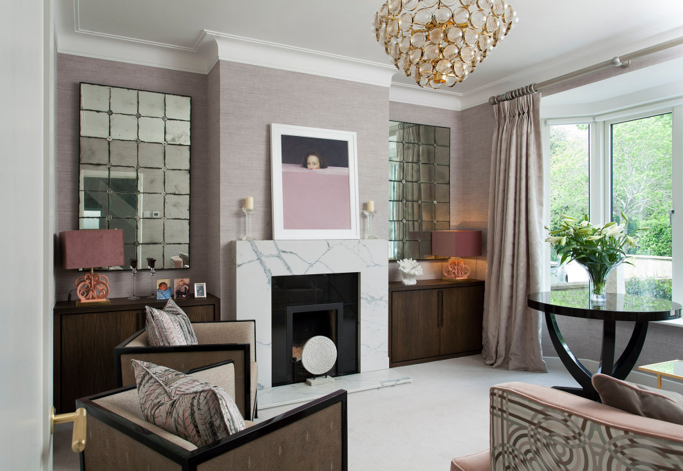 Photo of a transitional living room in Dublin.