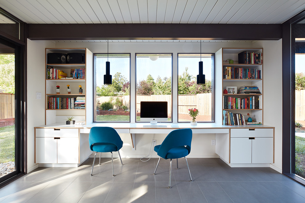This is an example of a midcentury home office in San Francisco.