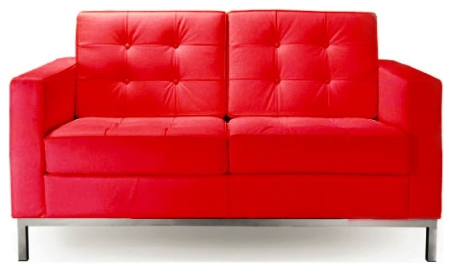 Florence Knoll Loveseat, Red