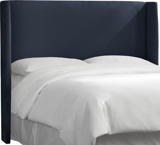 Wingback Headboard In Linen Navy Transitional Headboards By Wingback Headboard In Linen Navy Transitional Headboards By Skyline Furniture Mfg Inc