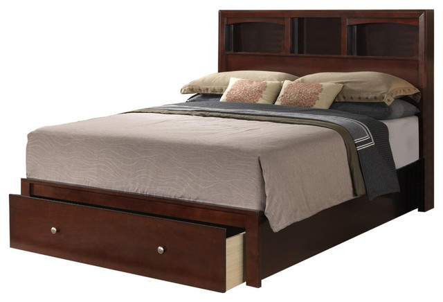 Wooden Bed With Headboard And Footboard, Cal King Wood Bed Frame With Storage
