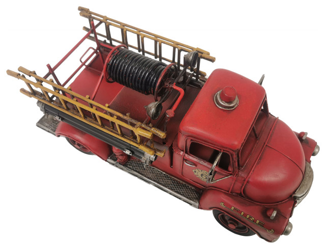 Scale Alloy Fire Truck For Metal Model Fire Engine Car