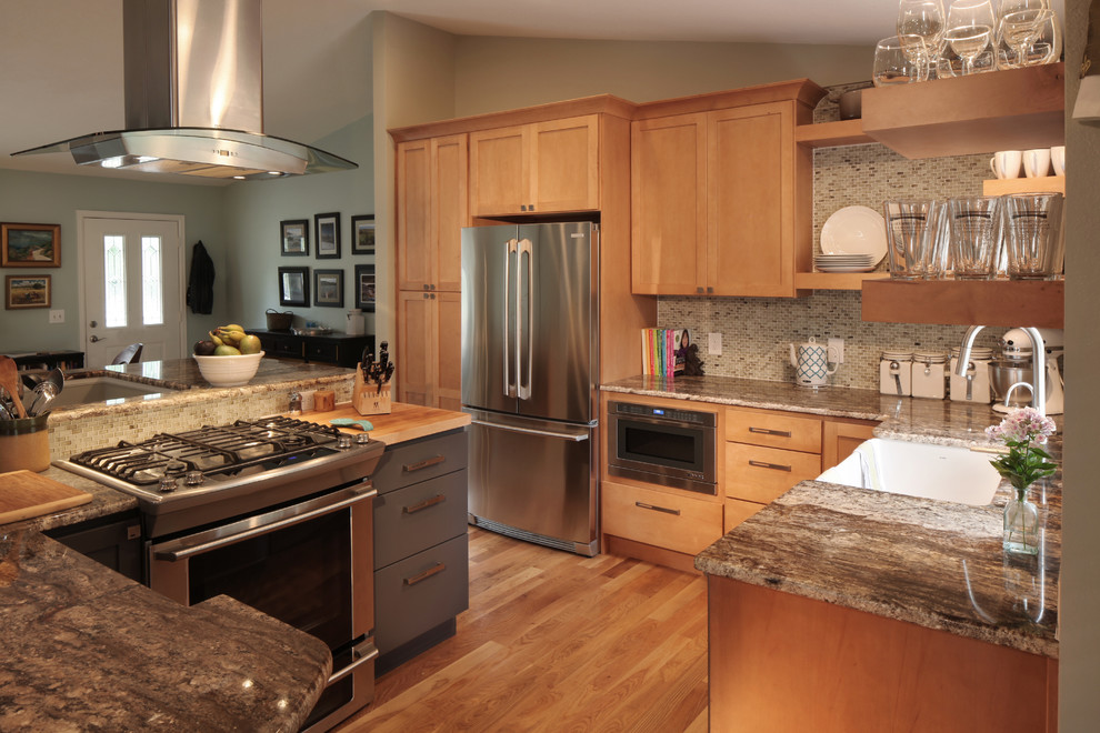 Transitional kitchen photo in Denver