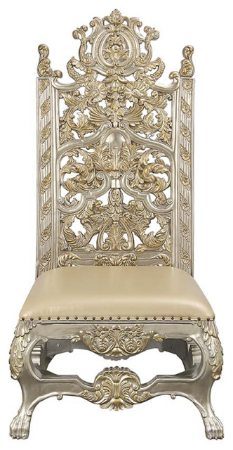 Acme Danae Side Chair Set of 2 PU Champagne and Gold Finish