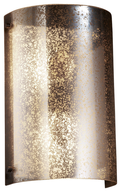 Polished Chrome Finish LED Round Flared Artisan Glass Shade in Weave Fusion Era 1-Light Wall Sconce