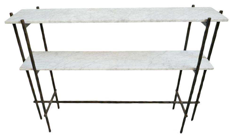 Modern Narrow Marble Shelf Console Contemporary Console Tables by