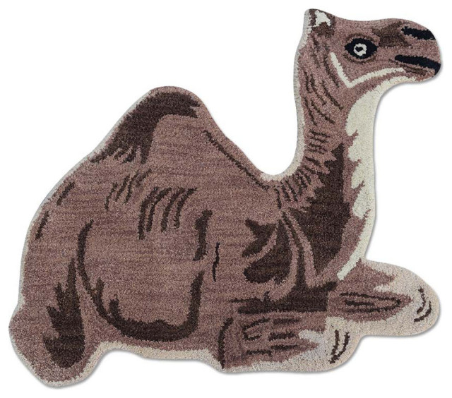 Hand Tufted Wool Area Rug Kids Camel, [Novelty] 3'x5' - Contemporary ...