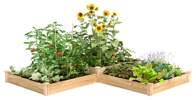 Greenes Two Tiers Original Cedar Raised Garden Bed, 4'x12'
