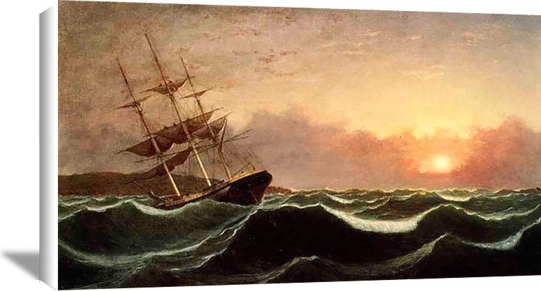 Ship On Rough Seas American Painting By Fitz Hugh Lane Repro