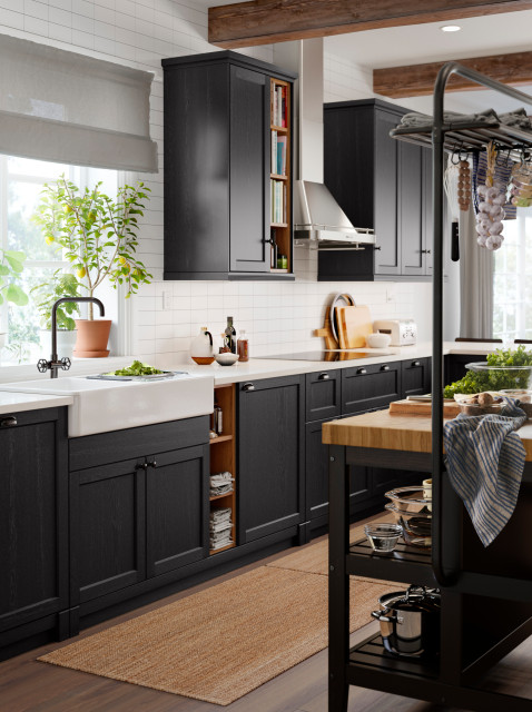 Black Doors Shaker Kitchen - METOD Kitchen System - IKEA